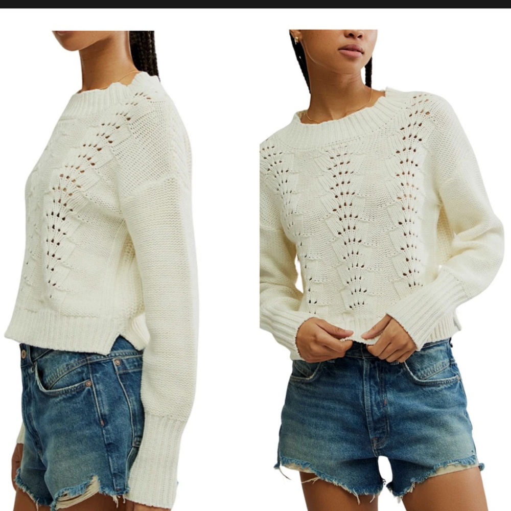 Free People Women's Bell Song
Texture-Knit Sweater. Color Bones